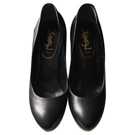 Escarpins compensés Yves Saint Laurent Maryna Noir Cuir 37