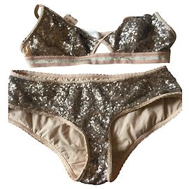 Autre Marque Conjunto de Sujetador y Bragas Princesse TamTam Beige Poliéster 36/3
