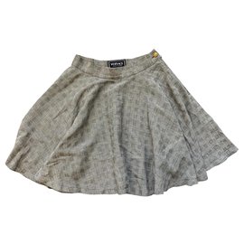 Versace Jeans Couture Prince of Wales Check Skater Skirt Dark Grey