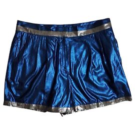 Mauro Grifoni Metallic Shorts Blau Viscose