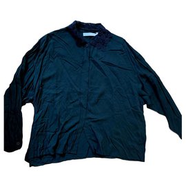 Chantal Thomass Bluse mit Spitzenkragen Schwarz