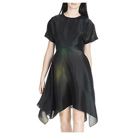 Abito skater asimmetrico Kenzo in seta tie dye verde