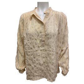 Pierre Cardin Wickelbluse aus Seide Beige Gelb