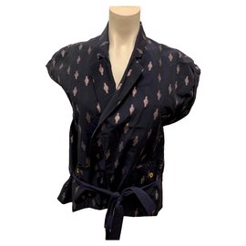 Top Kenzo a Manica Corta con Cintura Blu Navy