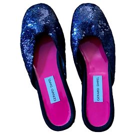 Mulas de lentejuelas Gerard Darel azul marino y rosa