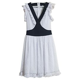 Manoush Marilyn Partykleid Schwarz Weiß Polyamid Größe 36