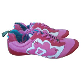 Sneakers Kenzo Retro Rosa Bianco Rosso Pelle