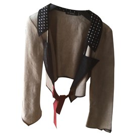 Chaleco SOLERLY de seda y algodón negro blanco rojo beige - Autre Marque