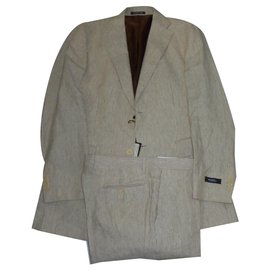 Completo Smalto uomo in lino marrone chiaro