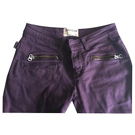 Zadig & Voltaire Super Law Vaqueros Rojo Oscuro Algodón