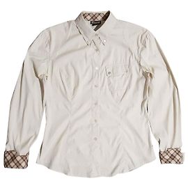 Belstaff Hemd Ecru mit Tartan Details