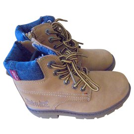 Levi's Super Boots Kinder Denim Blau und Hellbraunes Leder