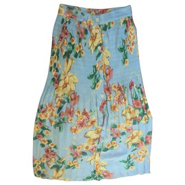 FALDA DE SEDA PINTADA LARGA KENZO