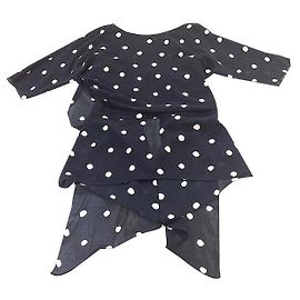 Halston Heritage Asymmetrisches Polka Dot Top Schwarz
