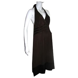 Vestido Bcbg Max Azria de gasa de seda marrón