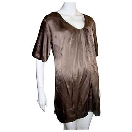 French Connection Seidenkleid braun nougat