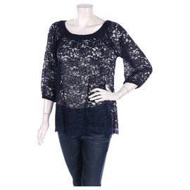 Blouse Diane Von Furstenberg Bleue en Soie et Nylon Taille S