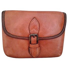 Autre Marque Lorenzo leather clutch light brown