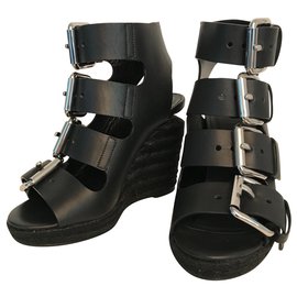 Sandali con zeppa Alexander Wang in pelle nera