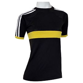 Autre Marque WALES BONNER Damen SS16 George Stripe T-Shirt mit Rundhalsausschnitt Schwarz XS UK 8 EUR 36 £200