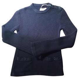 Schwarzer Baumwollpullover mit langen Ärmeln 38/40 - Autre Marque