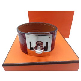 Hermès Braise Kelly Crocodile Dog Bracelet
