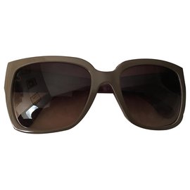 Chanel Sonnenbrille Beige Acetat