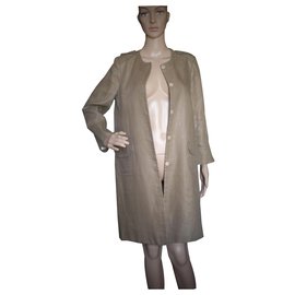 Abrigo de lino Tara Jarmon beige