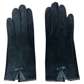 Hermès Handschuhe Marineblau Samtleder
