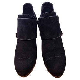 Stivaletti in pelle di velluto neri Tod's Taglia 37
