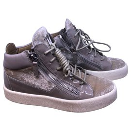 Giuseppe Zanotti Kriss Sneaker grau Leder Samt