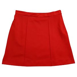 Autre Marque Falda roja Wood Wood de algodón y poliéster Talla 36