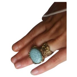 Anello Harpo in metallo blu e rame