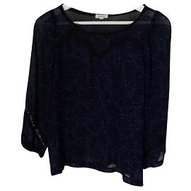 Blusa Pablo De Gerard Darel Azul Marino con Encaje Manga 3/4