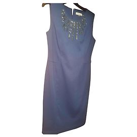 Calvin Klein Ärmelloses blaues knielanges Kleid