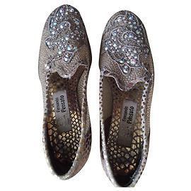 Autre Marque Zapatillas de ballet Fernando Pensato de piel marrón