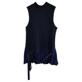 Top Tim Coppens Negro Azul Algodón Lana - Autre Marque