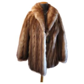 Autre Marque Zibeline Fell und Lederjacke hellbraun