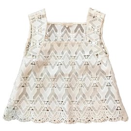 Top de ganchillo blanco Maje con aberturas