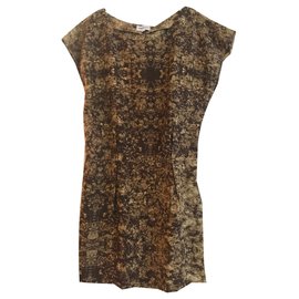 American Retro Seidenkleid Bronze