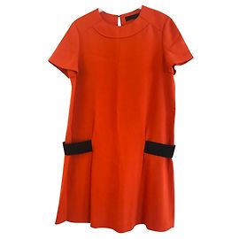 Mini abito in seta arancione Proenza Schouler con fasce nere in vita