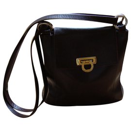 Autre Marque Borsa POURCHET in pelle marrone scuro