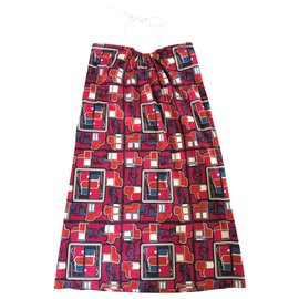 Vestido de verano Hermès de algodón con estampado abstracto espalda descubierta