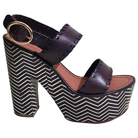 Sandalias Diane Von Furstenberg de piel marrón multicolor