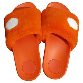 Sandalias Marc by Marc Jacobs Dot de piel naranja