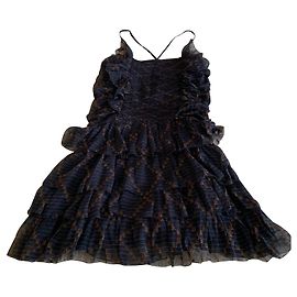 Vestido Isabel Marant Etoile de seda Azul Dourado Marinho