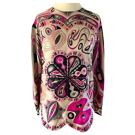Camisa / Blusa De Seda De Emilio Pucci De La Vendimia En Medio