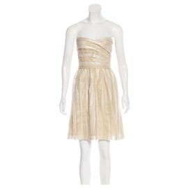 Diane Von Furstenberg Kari trägerloses Cocktailkleid Gold