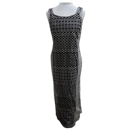 Sportmax 2-Abito lungo bianco e nero a strati. IT 38