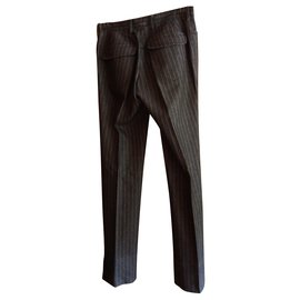 Zara Gestreifte Hose Dunkelgrau Größe 38